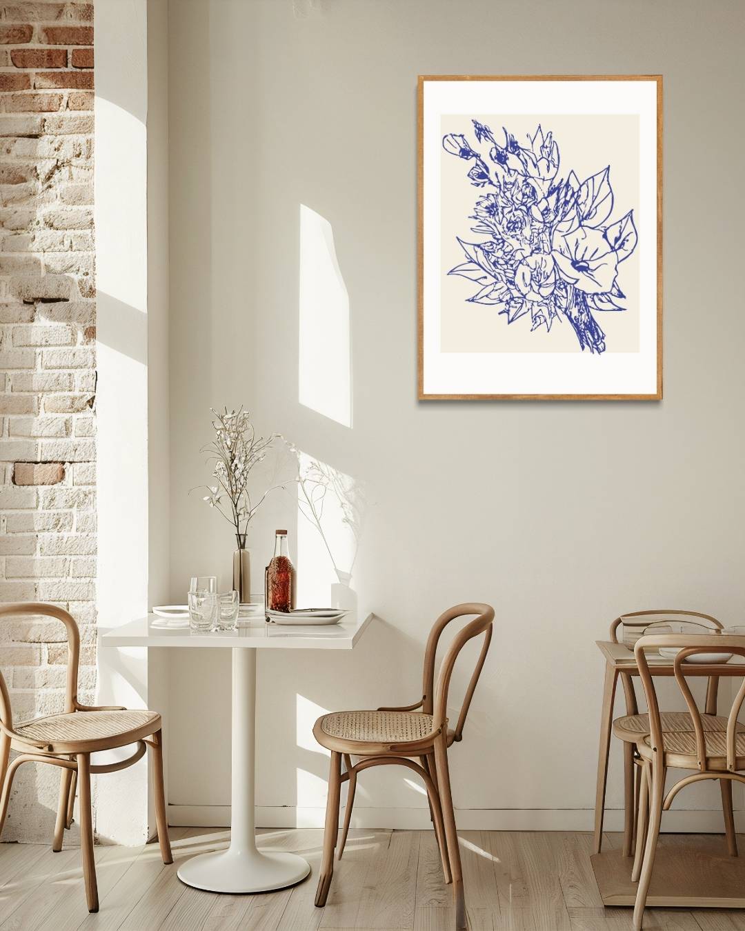 Blauwe bloemen Poster