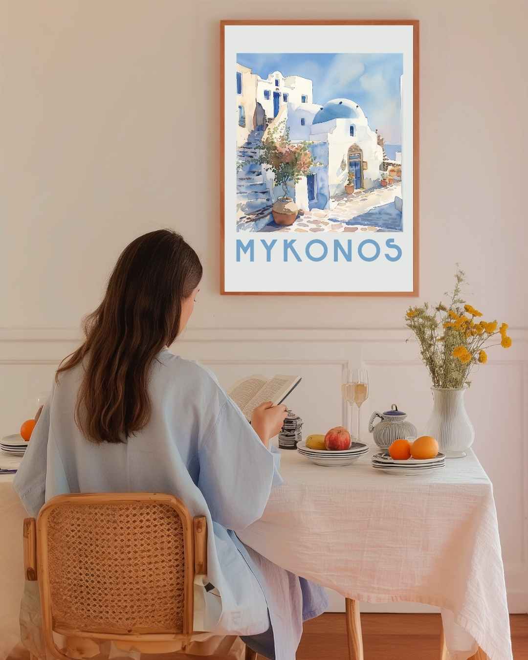 Mykonos Retro Poster