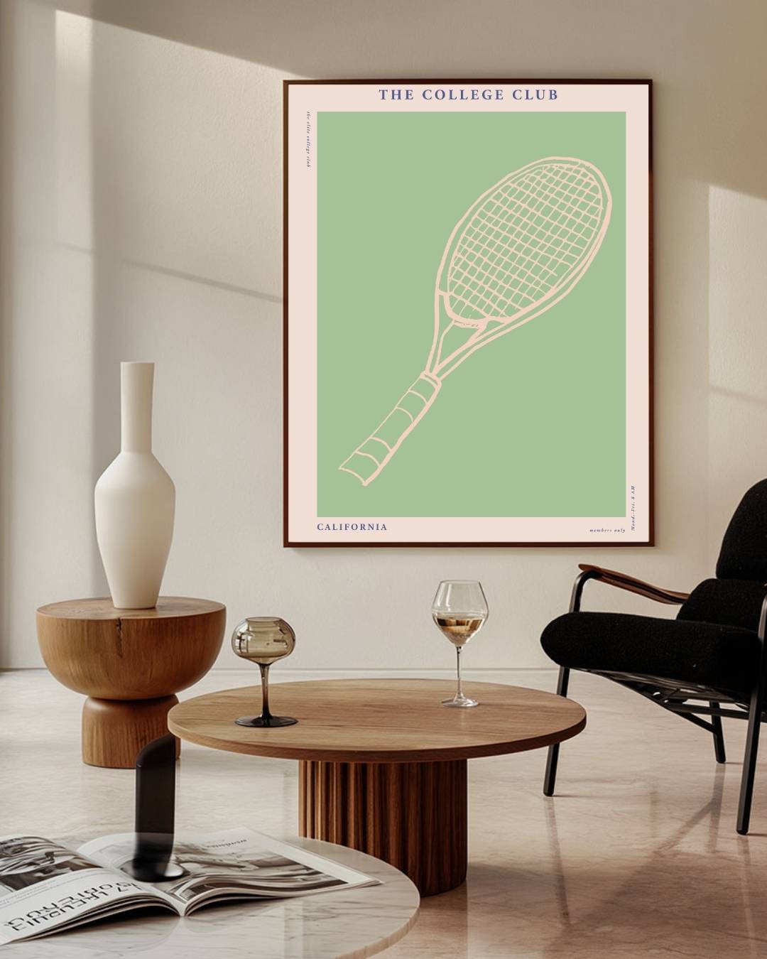 The College Club tennisracket Poster