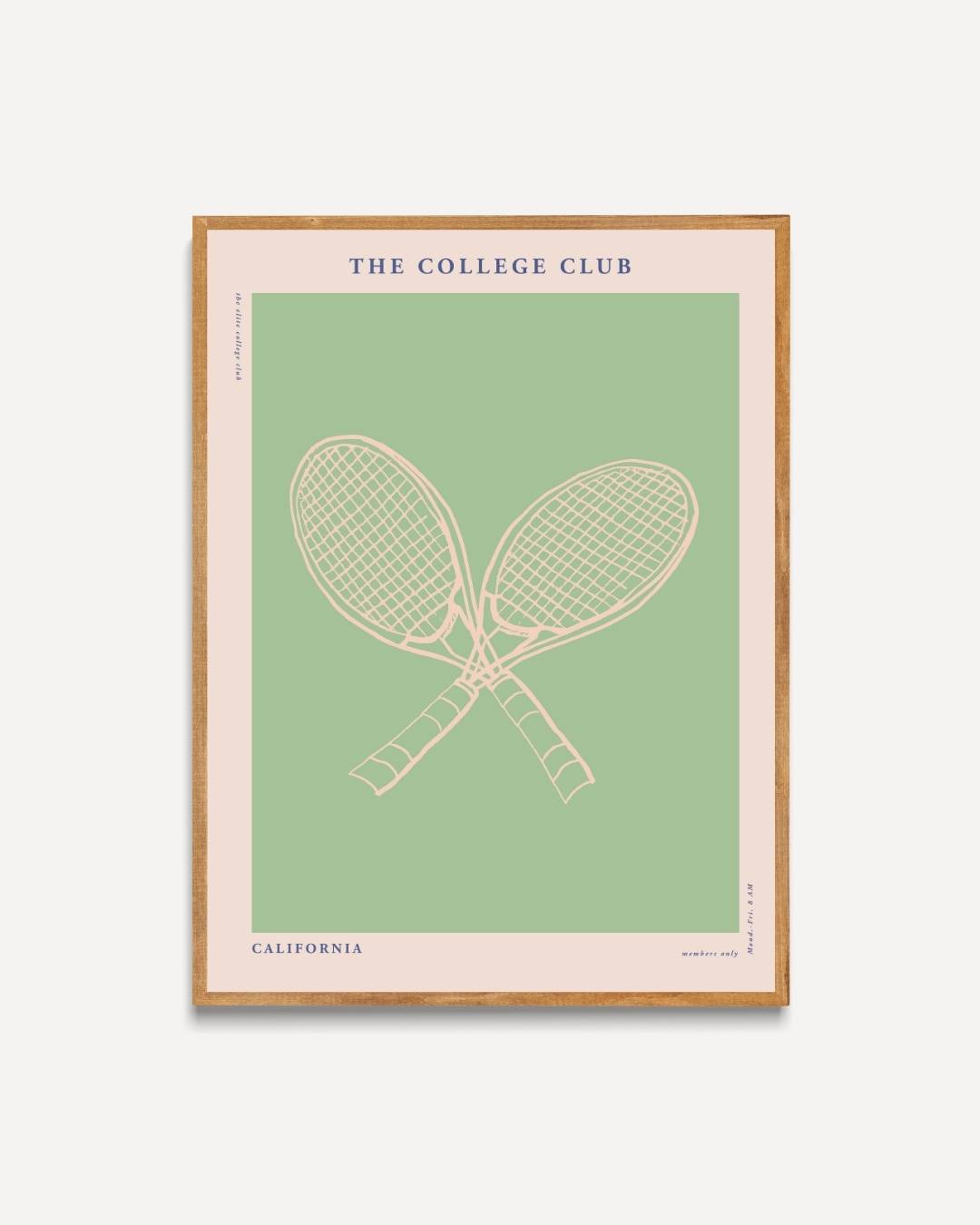 The College Club gekruiste tennisrackets Poster