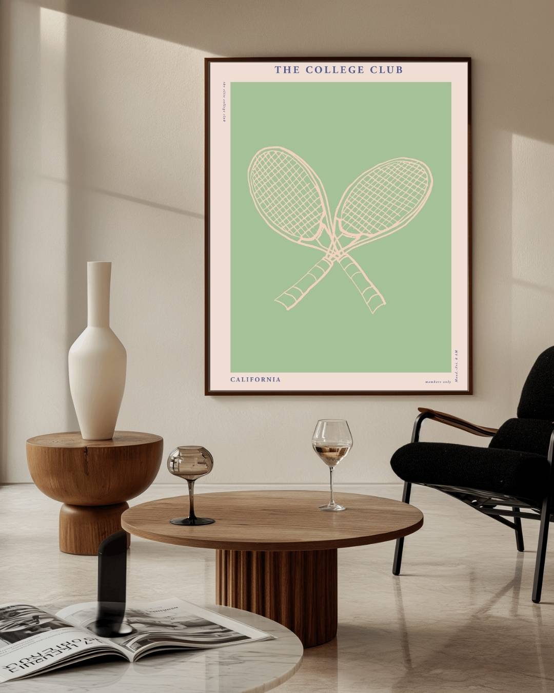 The College Club gekruiste tennisrackets Poster