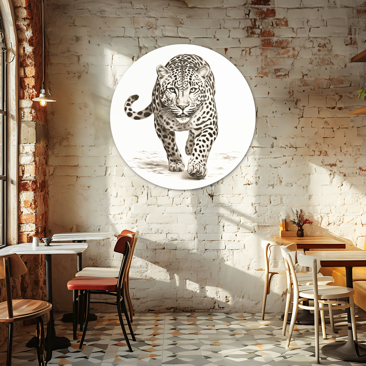 Majestic Leopard - Natural Wall Circle