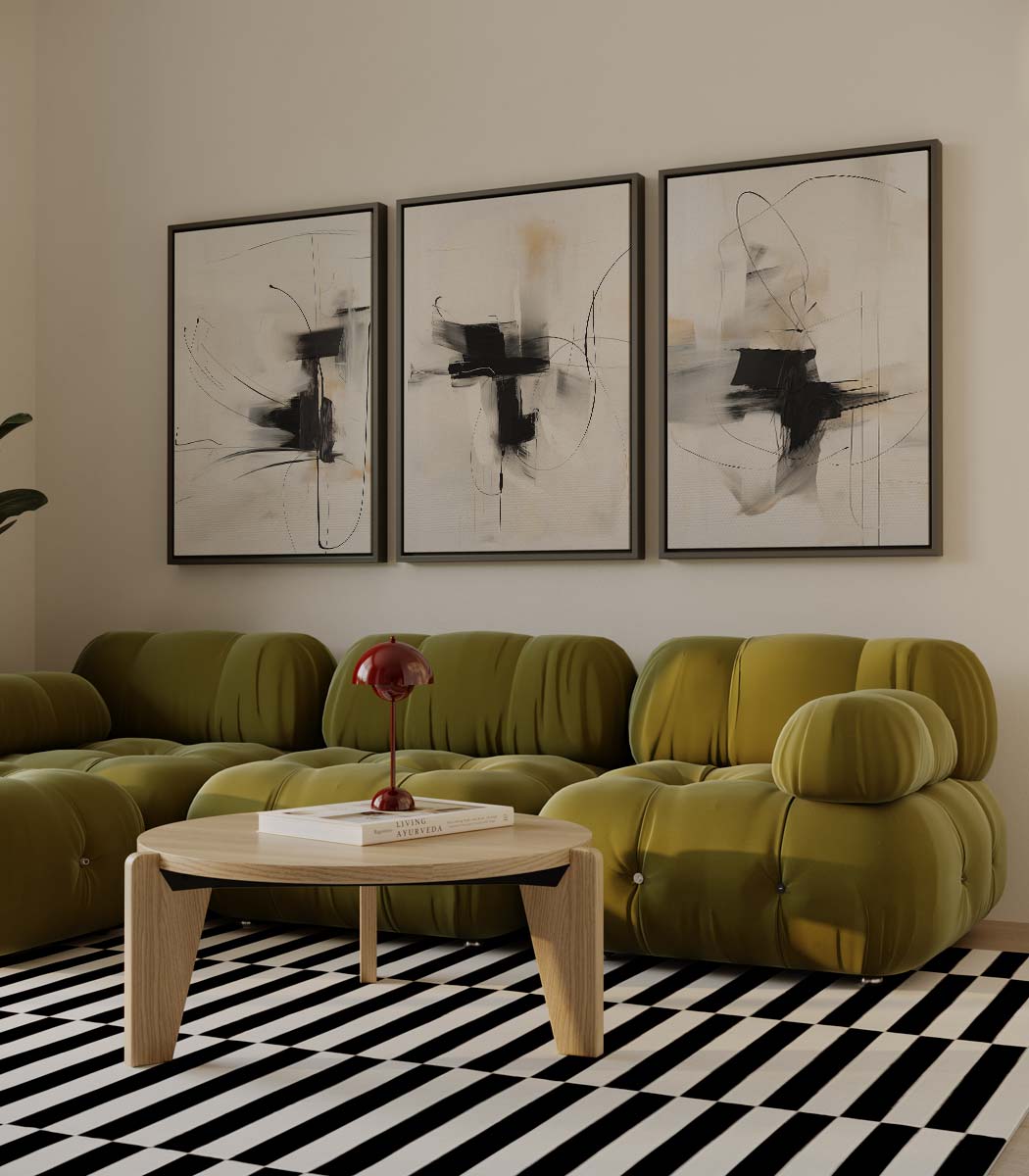 Abstract zwart-wit contrast Kunstwerk-canvas-dibond-plexiglas-wanddecoratie-WallArtistic