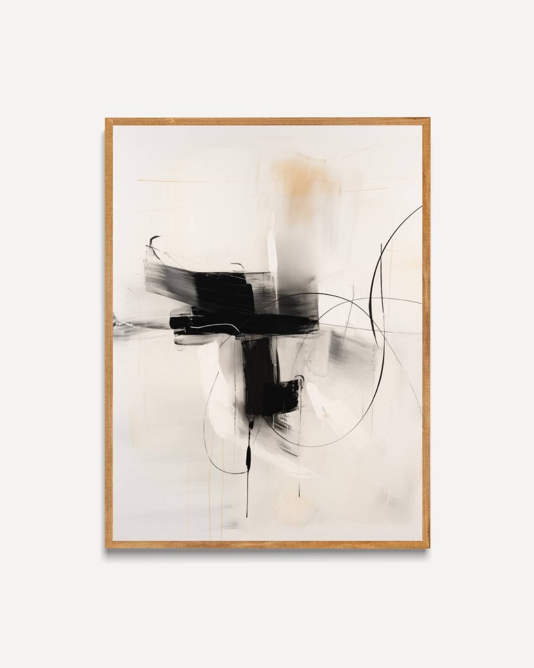 Abstracte balans in zwart en beige Poster