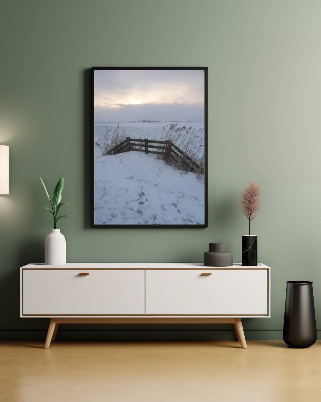 Sereen winterlandschap Poster