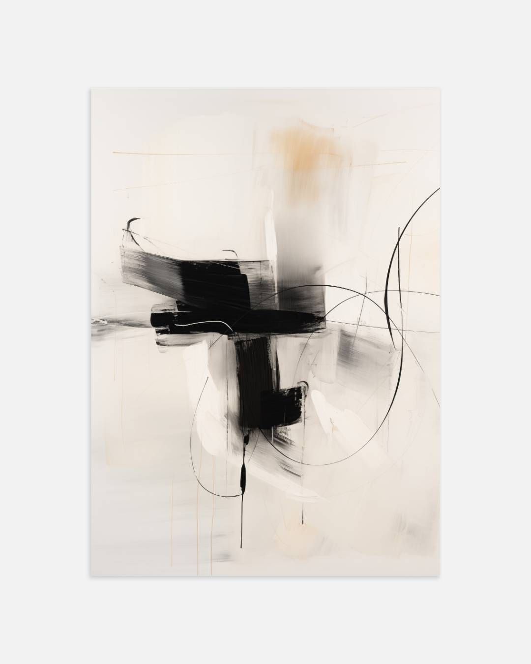 Abstracte balans in zwart en beige Poster