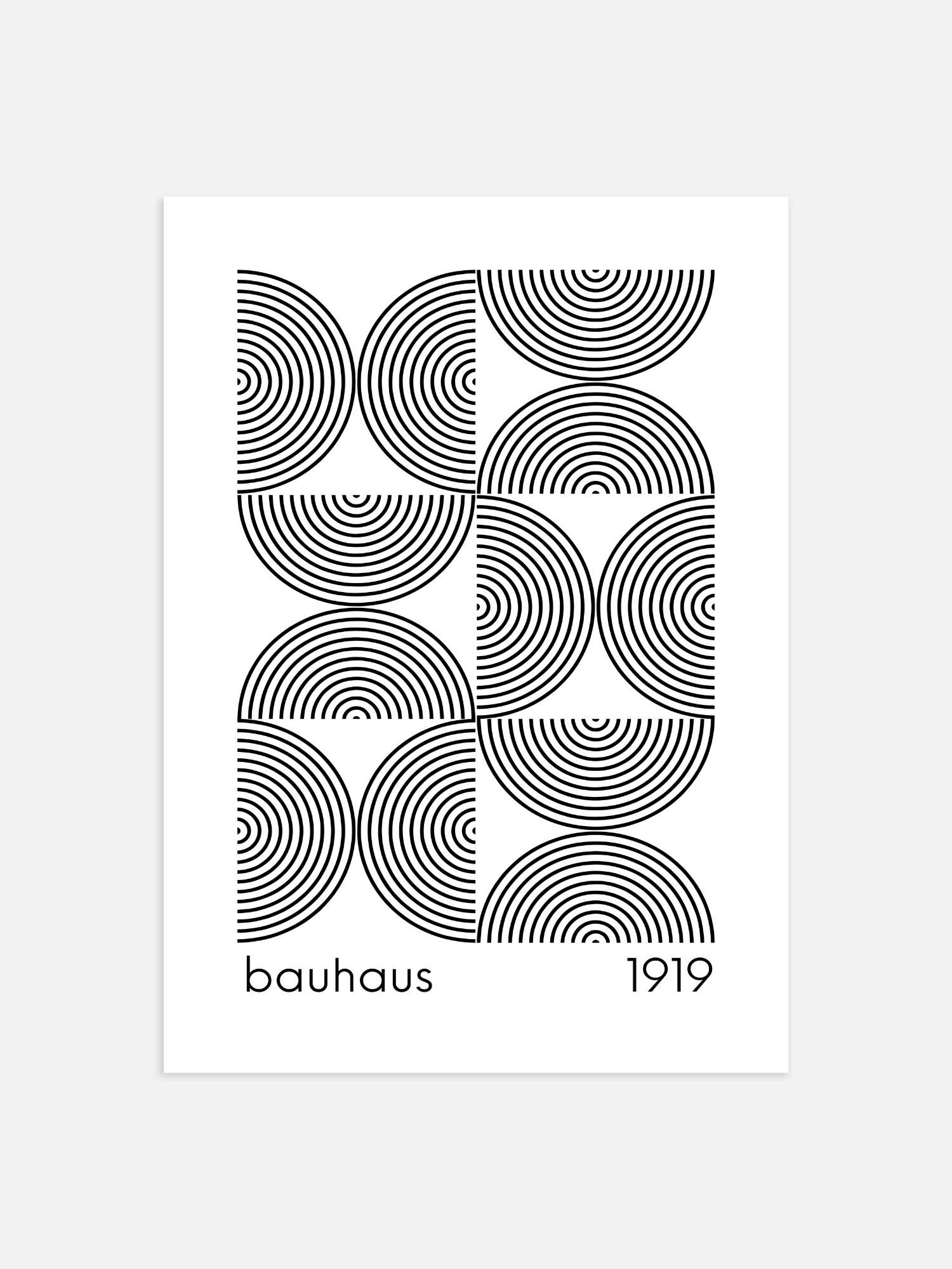 Bauhaus abstract wit Poster