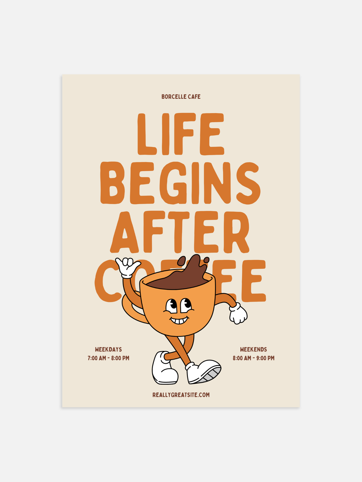 Life begins after coffee Poster