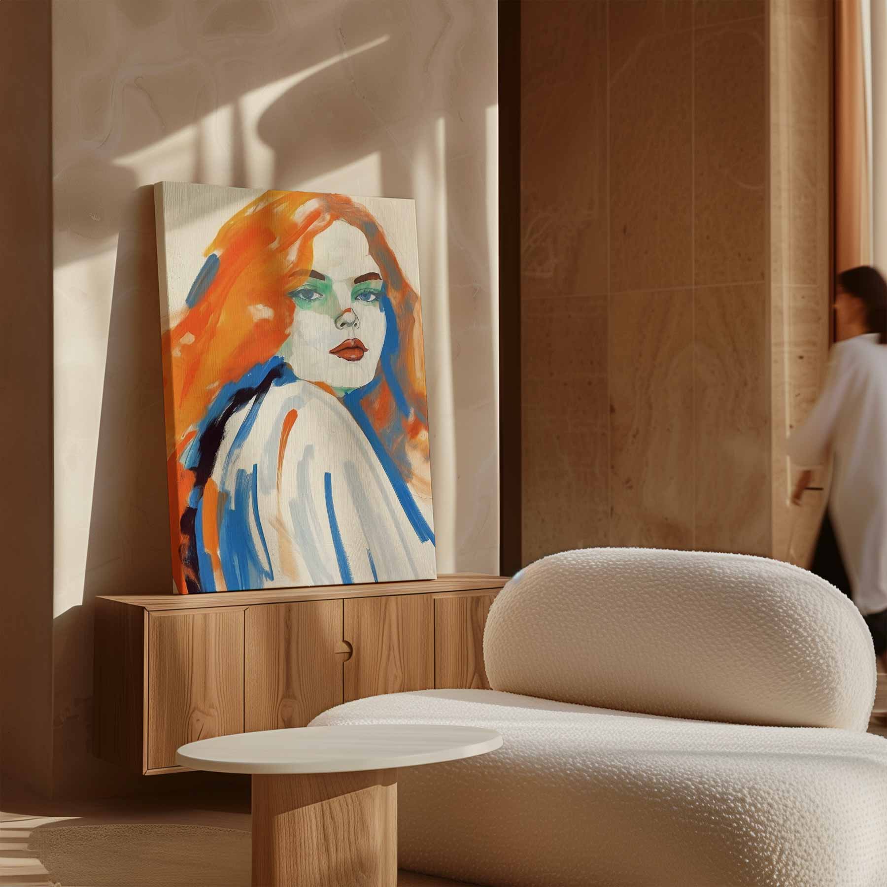 Schets van een vrouw met oranje haar