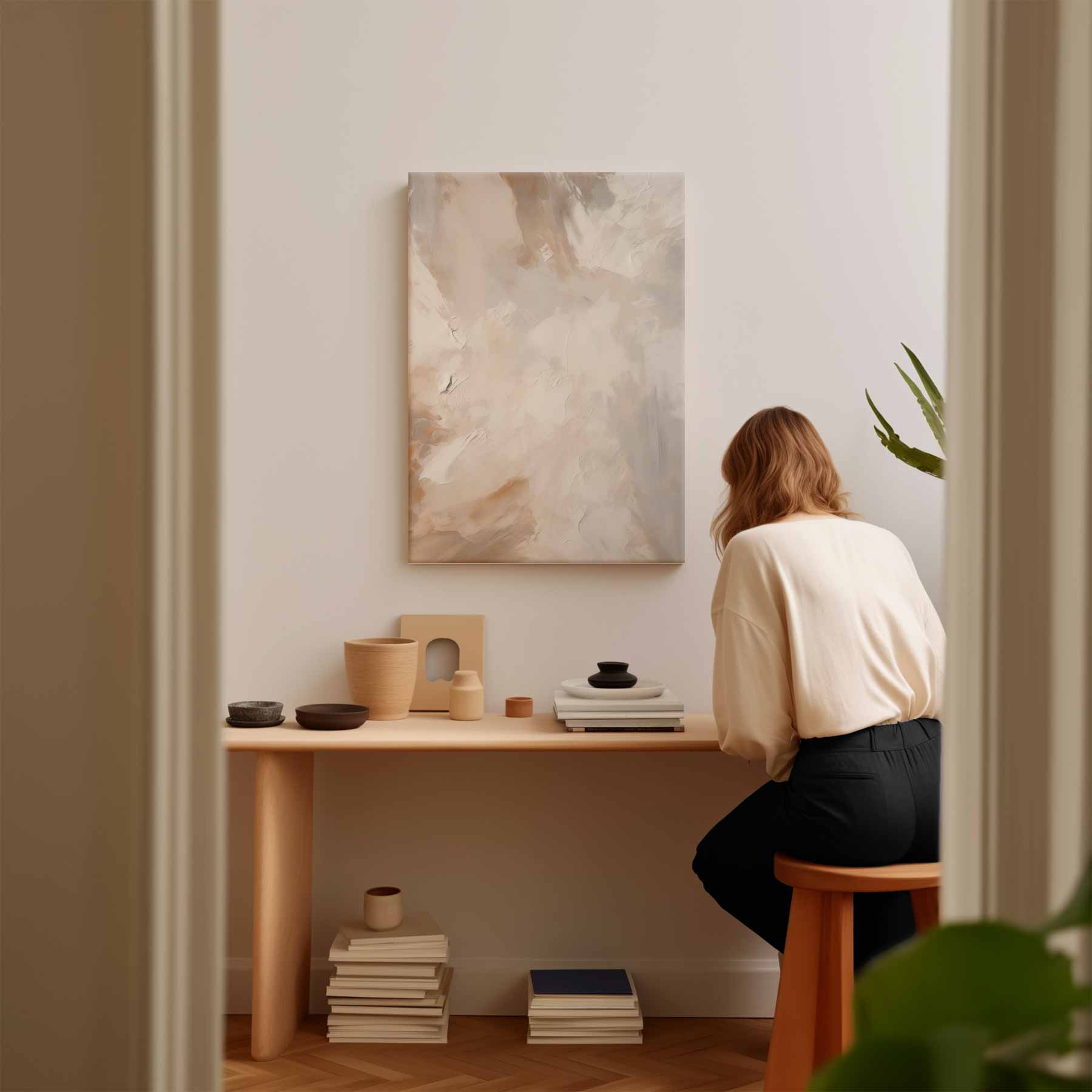 Aardetinten in vloeiende compositie