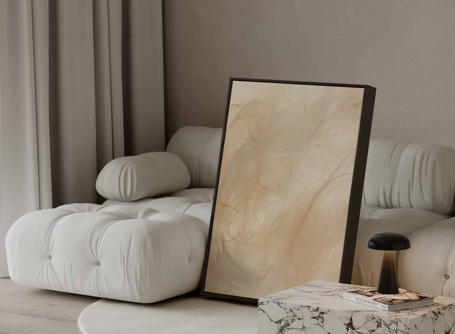 Beweeglijk beige met oranje accenten