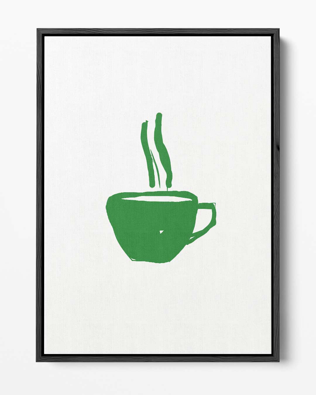 Groene Koffiekop Illustratie Kunstwerk-canvas-dibond-plexiglas-wanddecoratie-WallArtistic