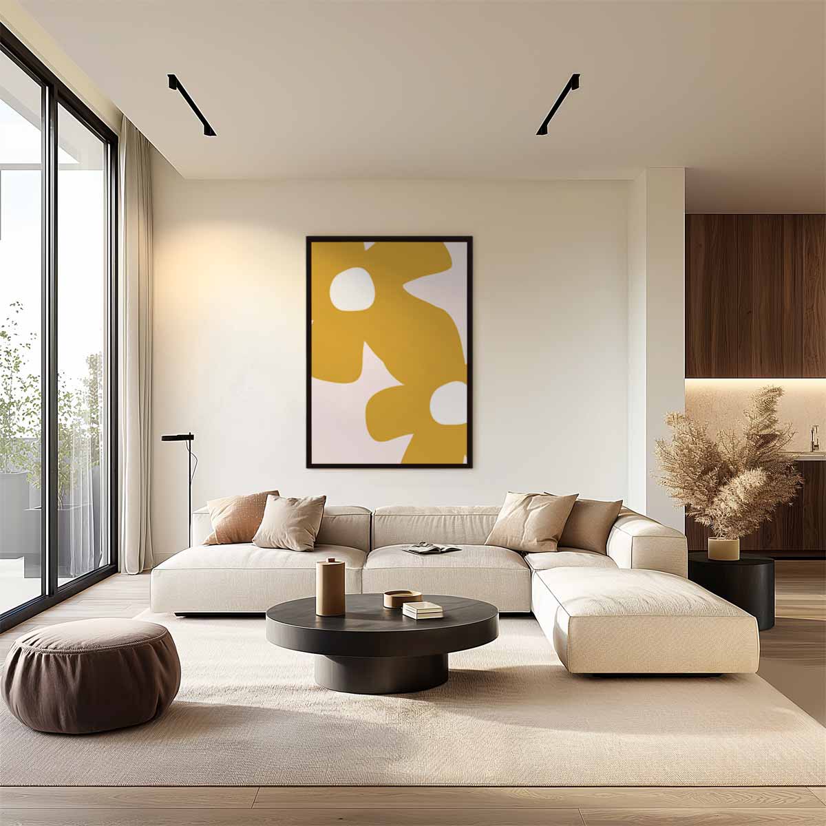 Bloemen in het Zonnegeel Kunstwerk-canvas-dibond-plexiglas-wanddecoratie-WallArtistic