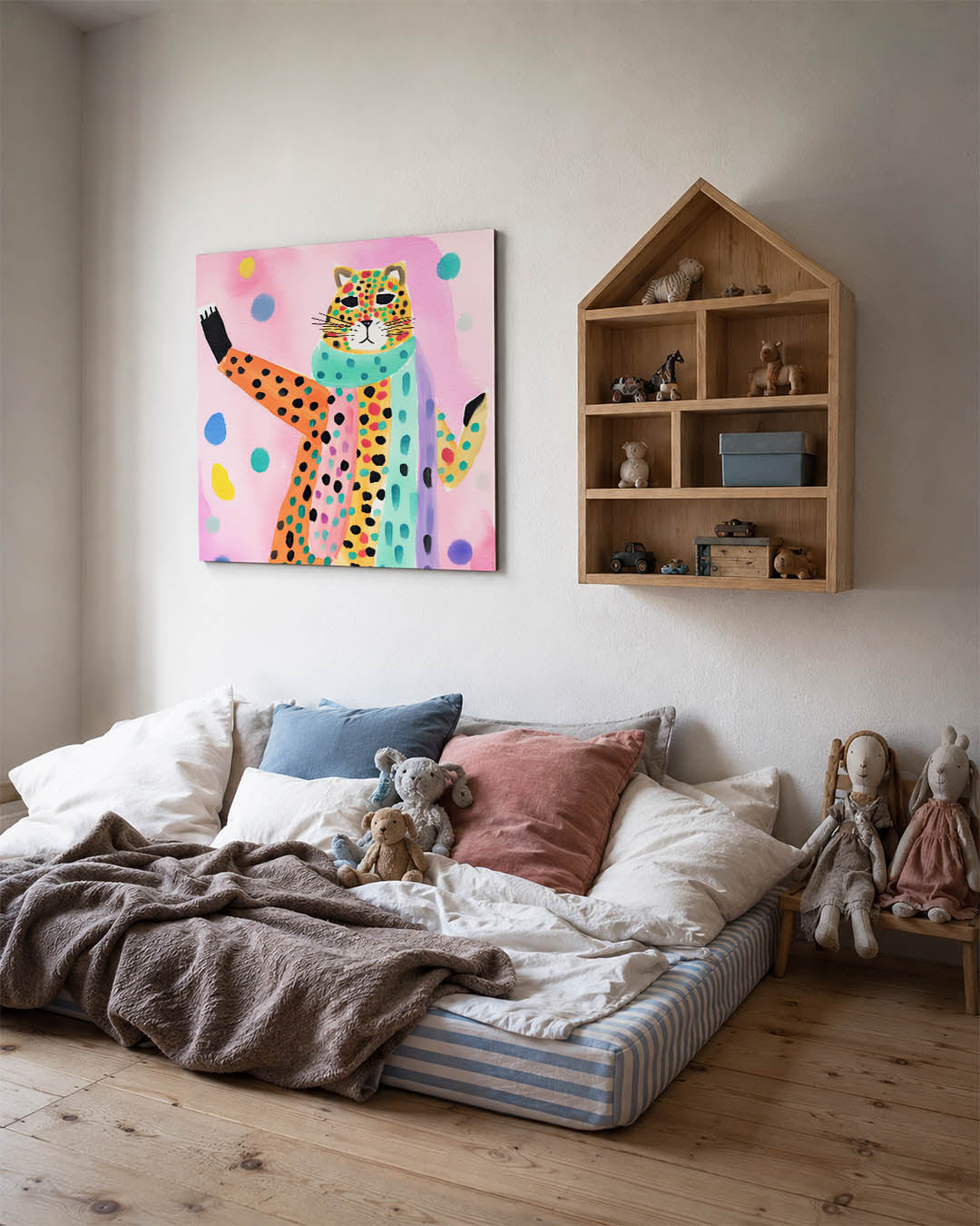 Vrolijke luipaard illustratie Kunstwerk