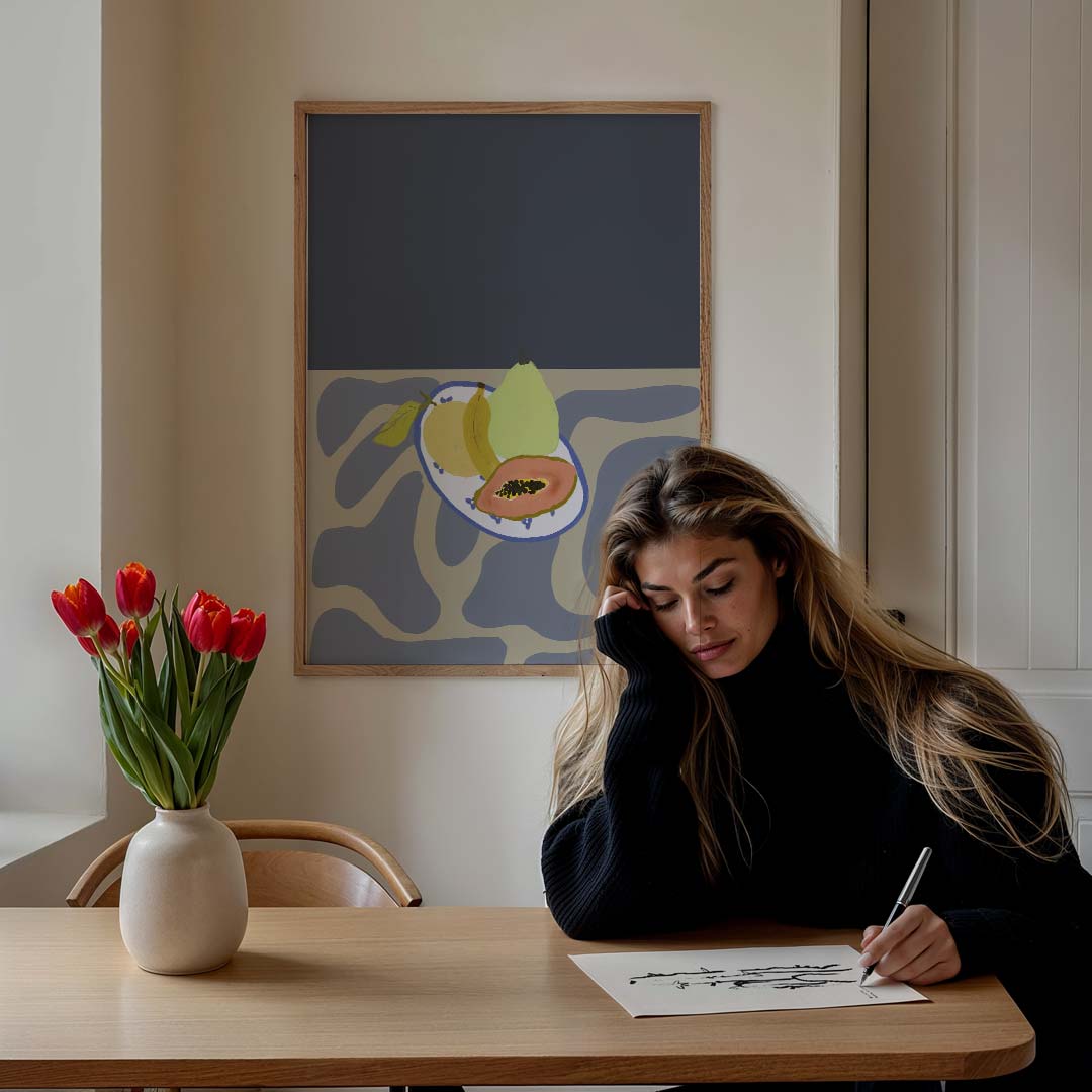 Tropische Vruchten op Schaal Poster-WallArtistic