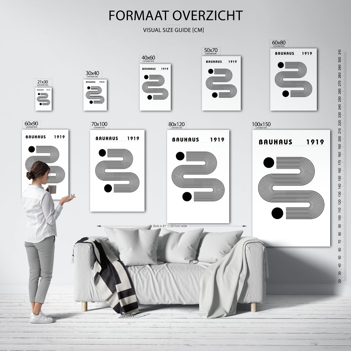 Lijnen en cirkel Poster