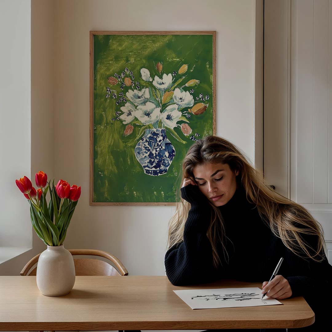 Bloemenpracht in Vaas Poster-WallArtistic