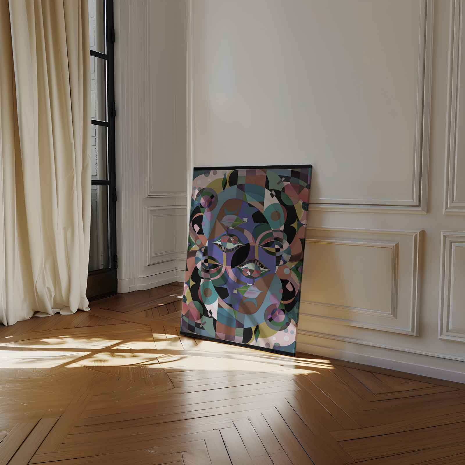 Kleurrijke Abstractie Kunstwerk-canvas-dibond-plexiglas-wanddecoratie-WallArtistic