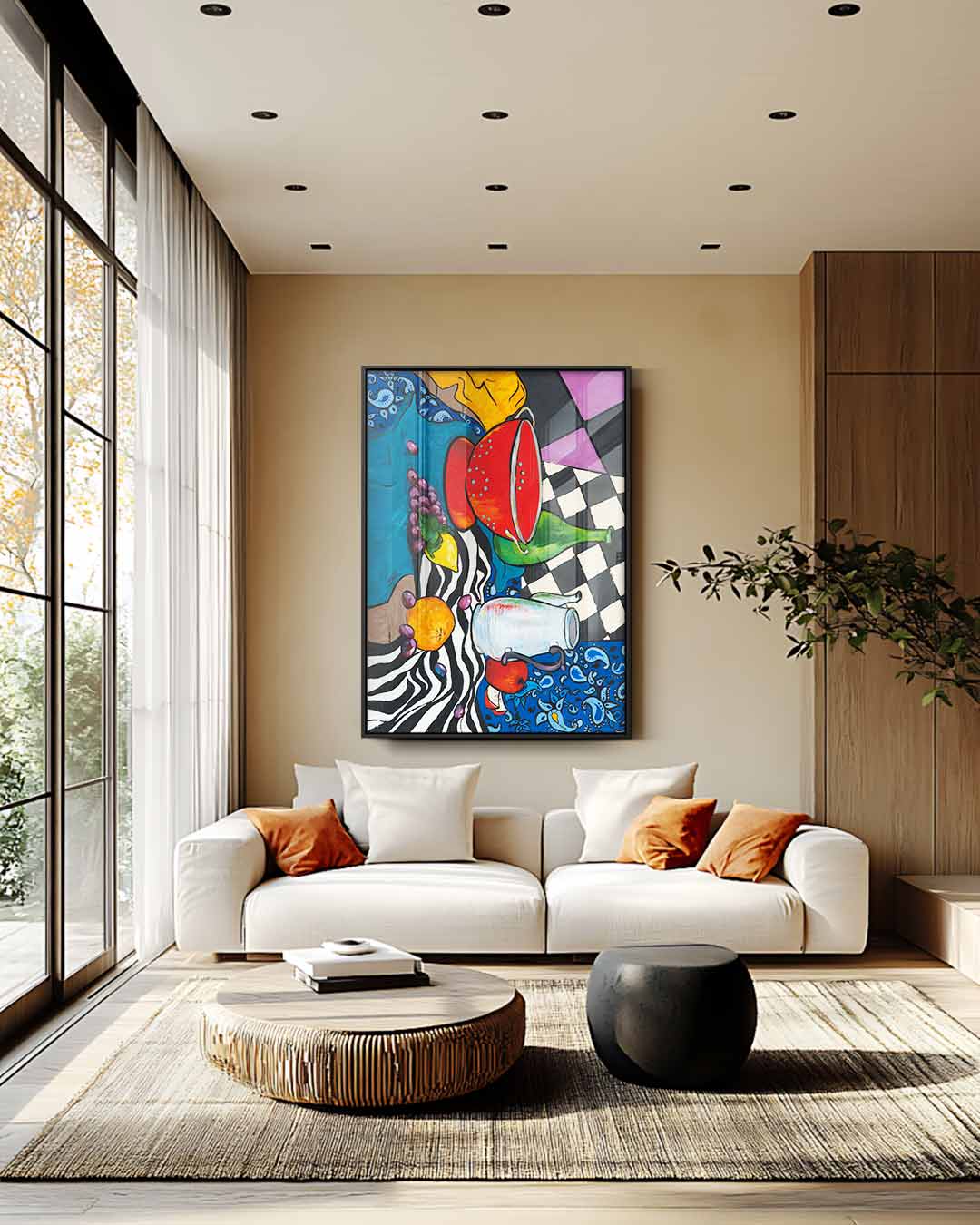 Kleurrijke Chaos Stilleven Kunstwerk-canvas-dibond-plexiglas-wanddecoratie-WallArtistic