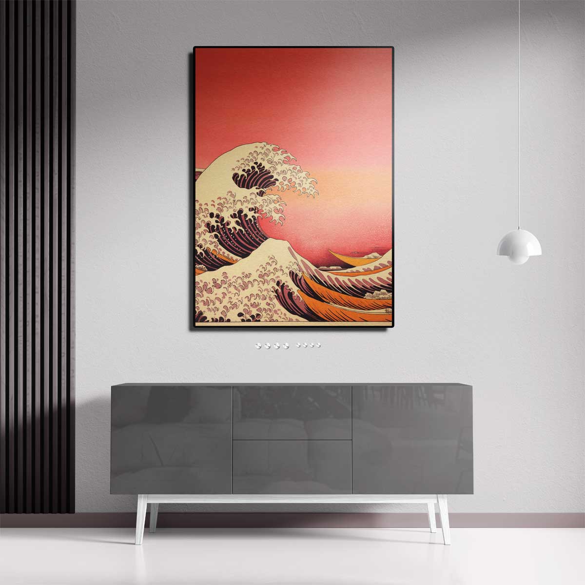 Golven in Zonsondergang Kunstwerk-canvas-dibond-plexiglas-wanddecoratie-WallArtistic