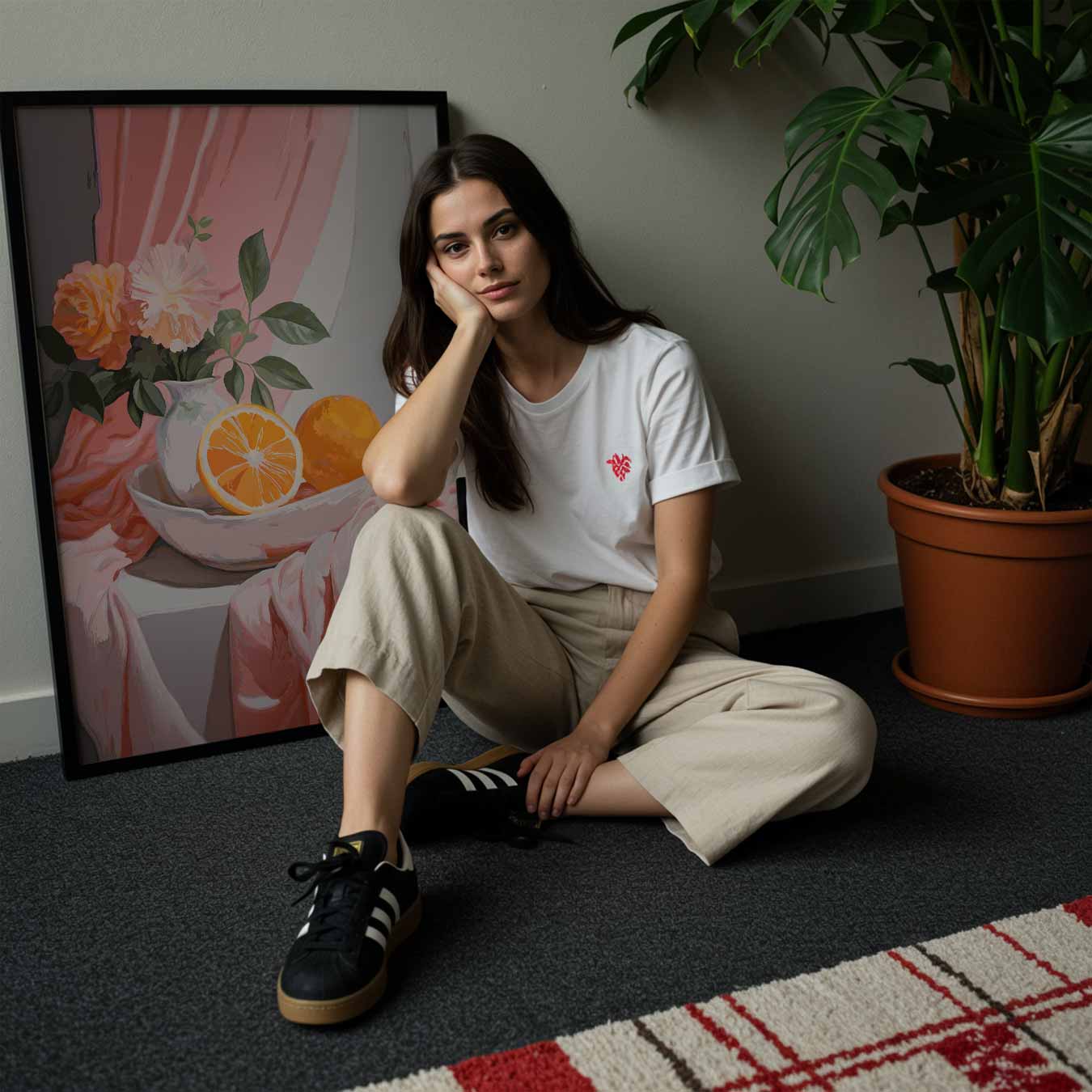 Vrolijke Citrus en Bloemen Poster