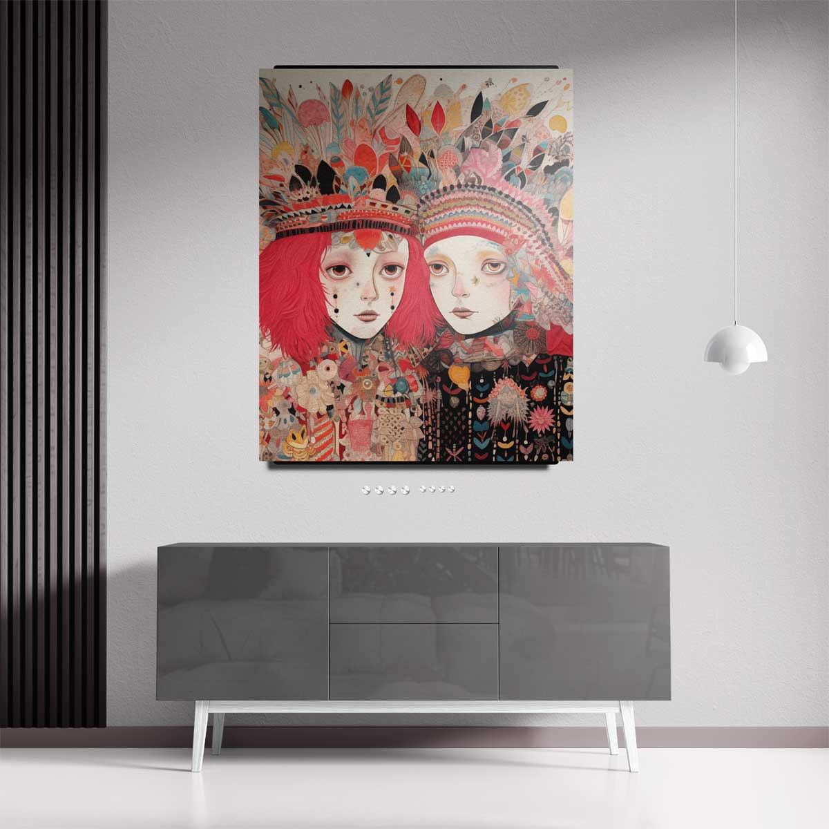 Kleurrijke Fantasiereis Kunstwerk-canvas-dibond-plexiglas-wanddecoratie-WallArtistic