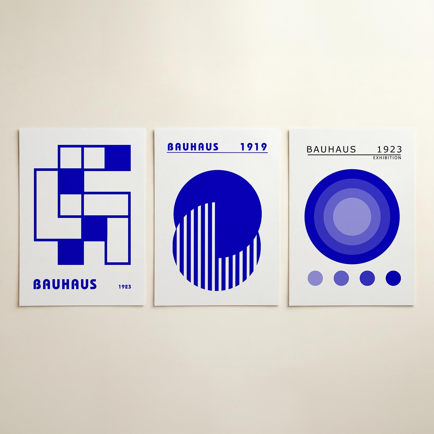 Blauw vlakspel Posterset