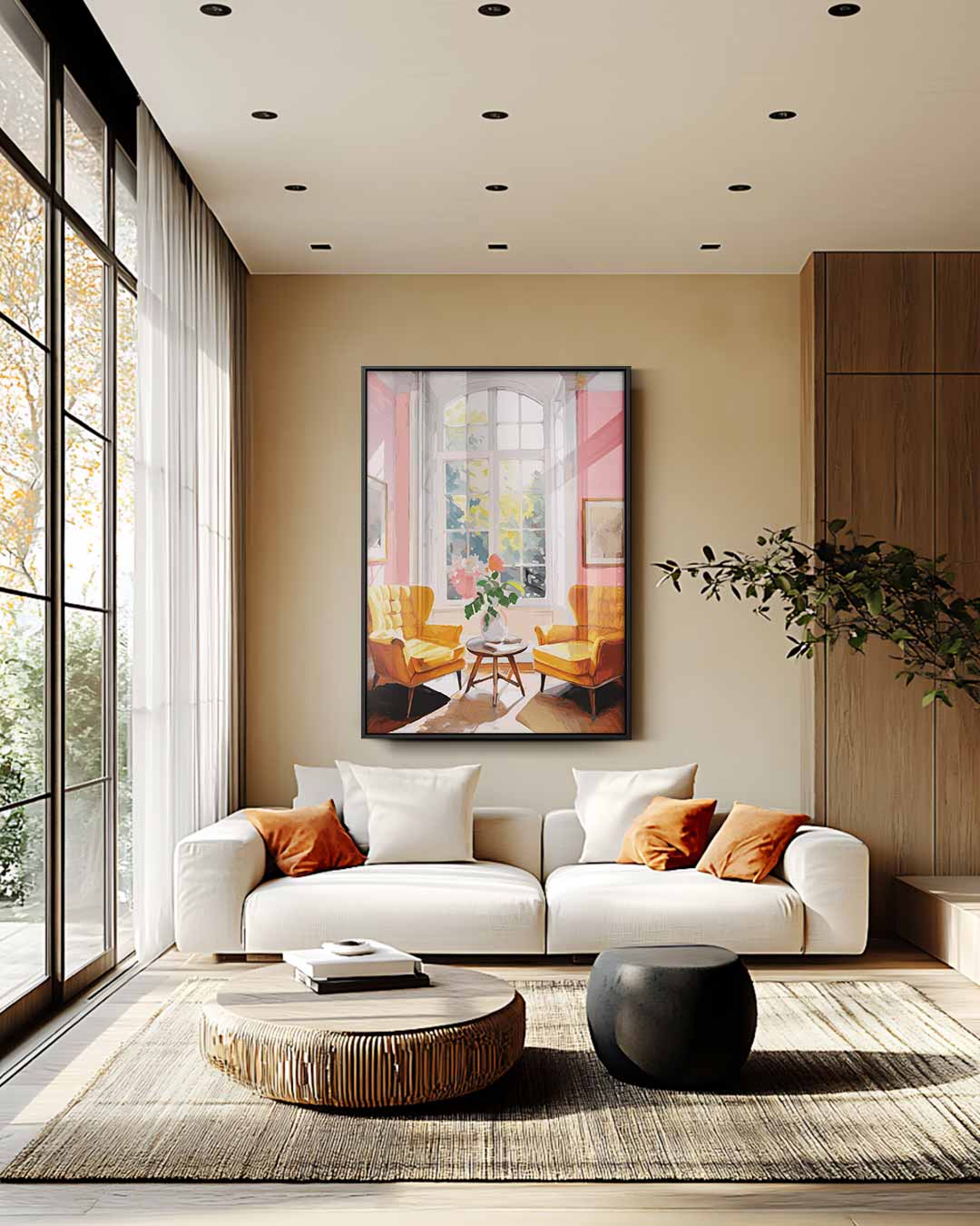 Zonnige Ochtend in de Salon Kunstwerk-canvas-dibond-plexiglas-wanddecoratie-WallArtistic