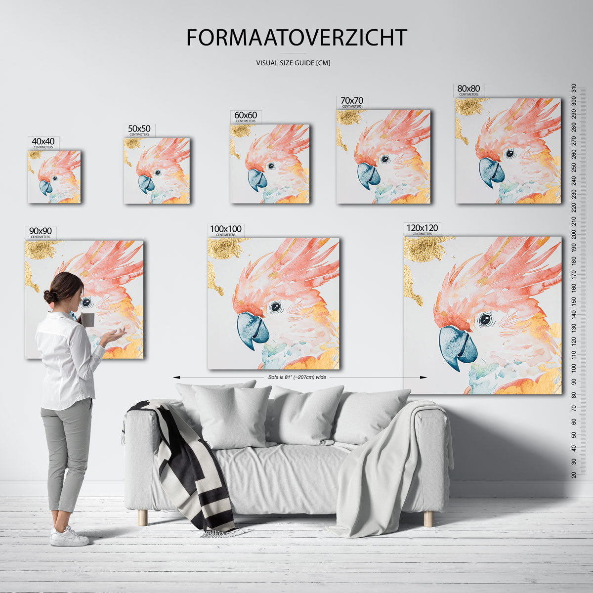 Papegaai met gouden accenten Poster