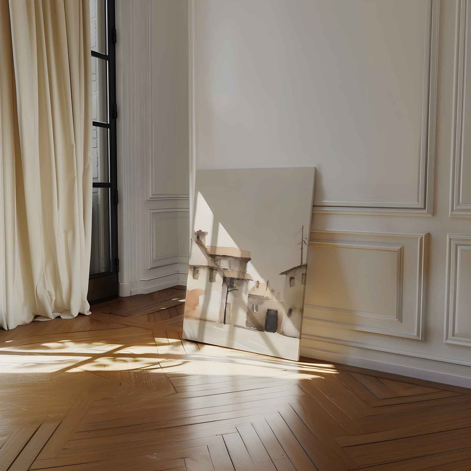 Droomachtige Dorpsgezichten Kunstwerk-canvas-dibond-plexiglas-wanddecoratie-WallArtistic