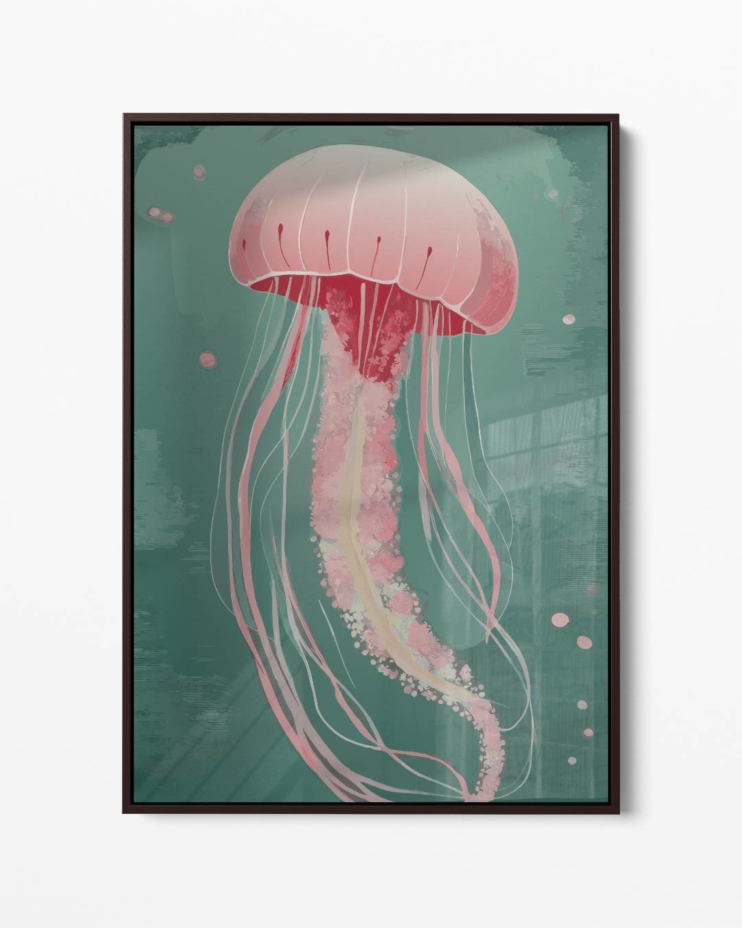 Dromerige Kwallenpracht Kunstwerk-canvas-dibond-plexiglas-wanddecoratie-WallArtistic