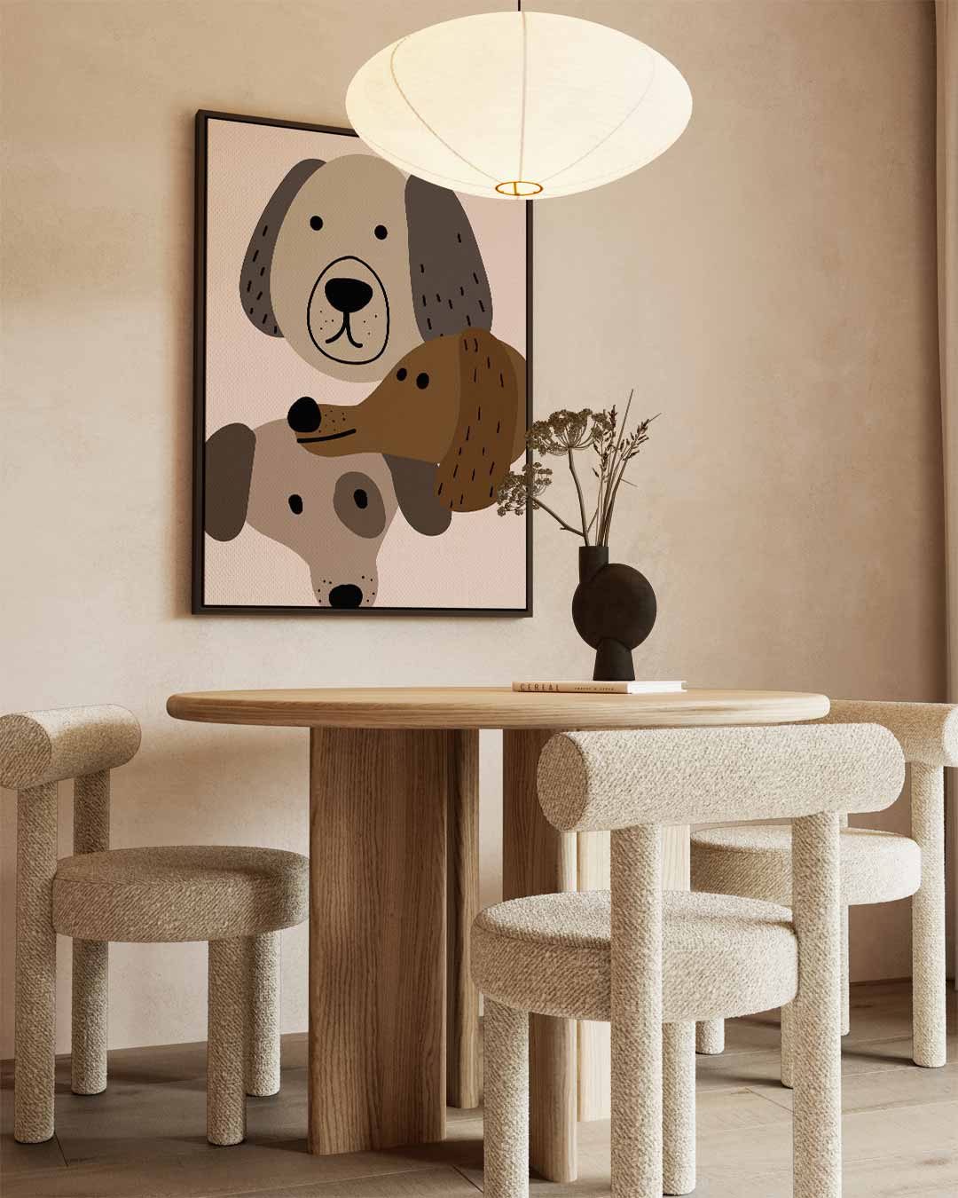 Vrolijke Hondenportretten Kunstwerk-canvas-dibond-plexiglas-wanddecoratie-WallArtistic