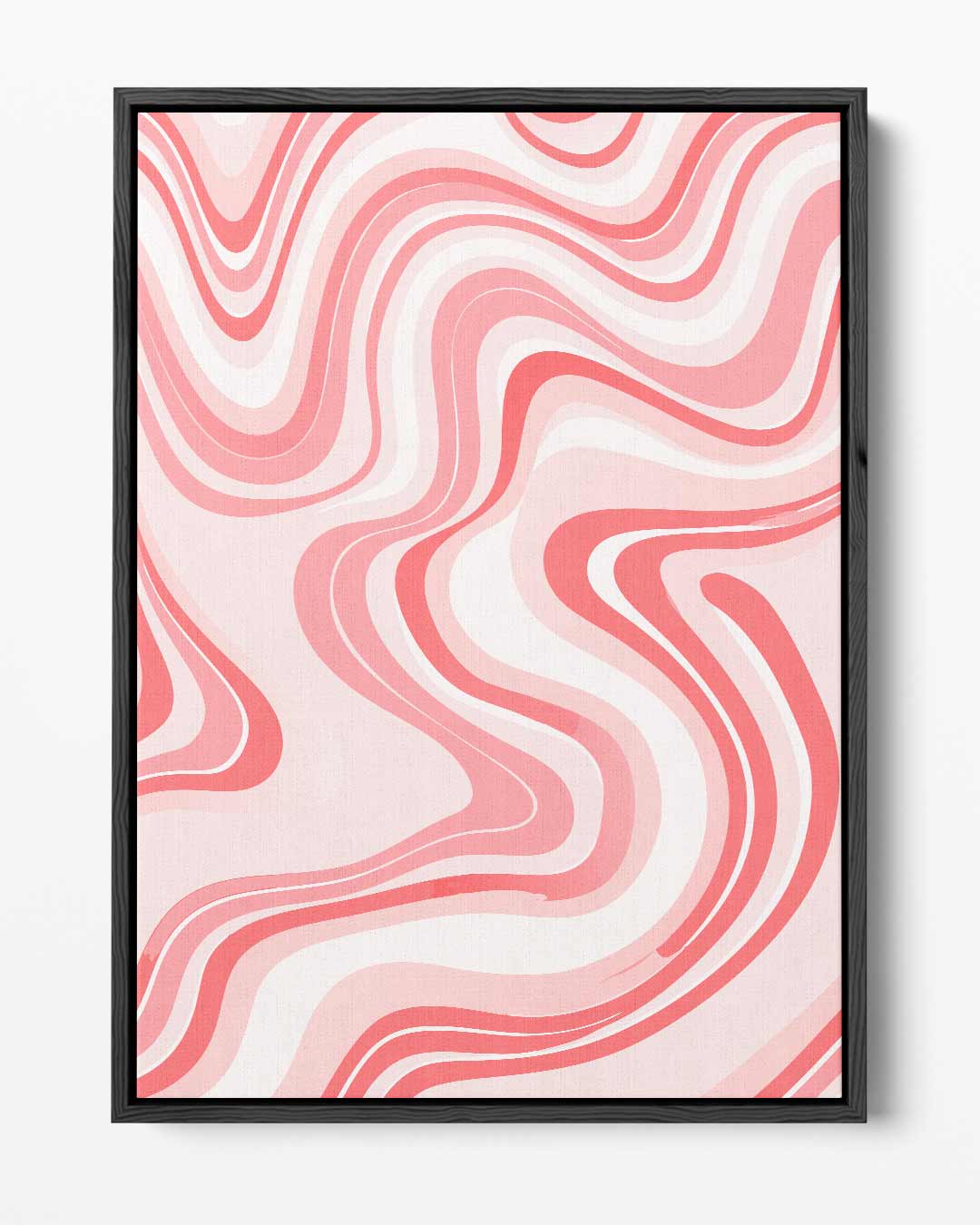 Vloeiende Rood en Roze Golven Kunstwerk-canvas-dibond-plexiglas-wanddecoratie-WallArtistic