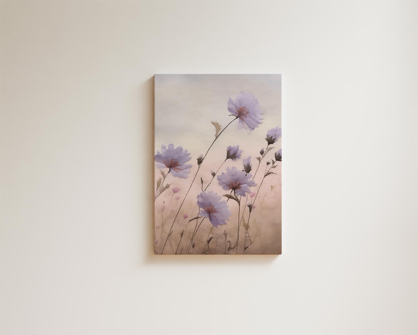 Zacht Lila Bloemenveld Kunstwerk-canvas-dibond-plexiglas-wanddecoratie-WallArtistic