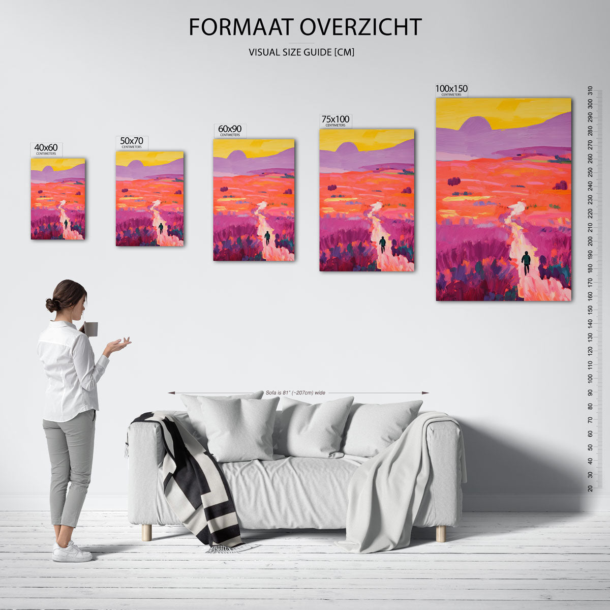 Kleurrijke landschap wandeling Kunstwerk