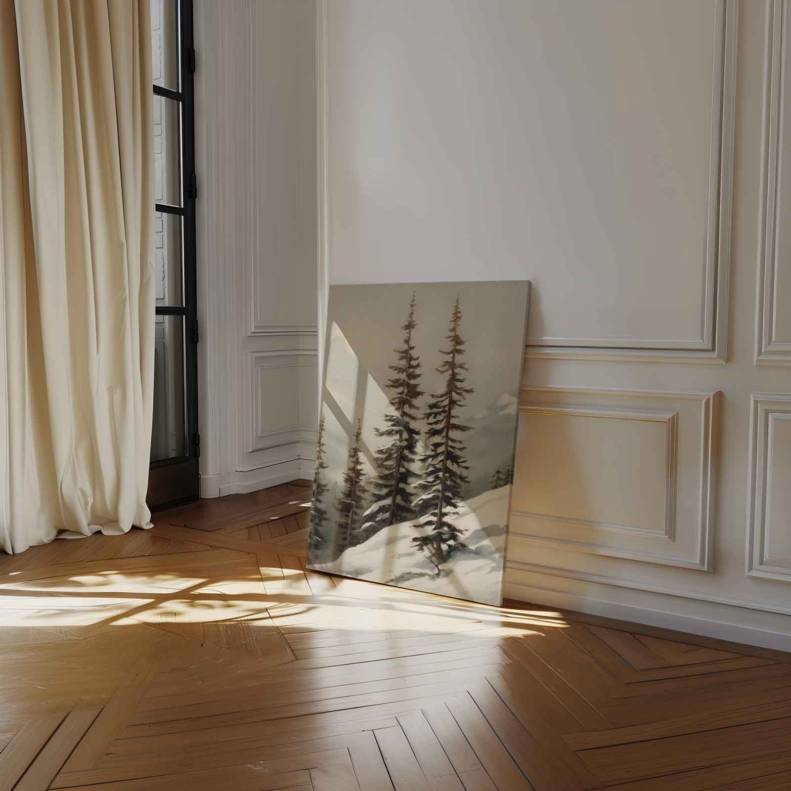 Winterse Rust in de Bergen Kunstwerk-canvas-dibond-plexiglas-wanddecoratie-WallArtistic