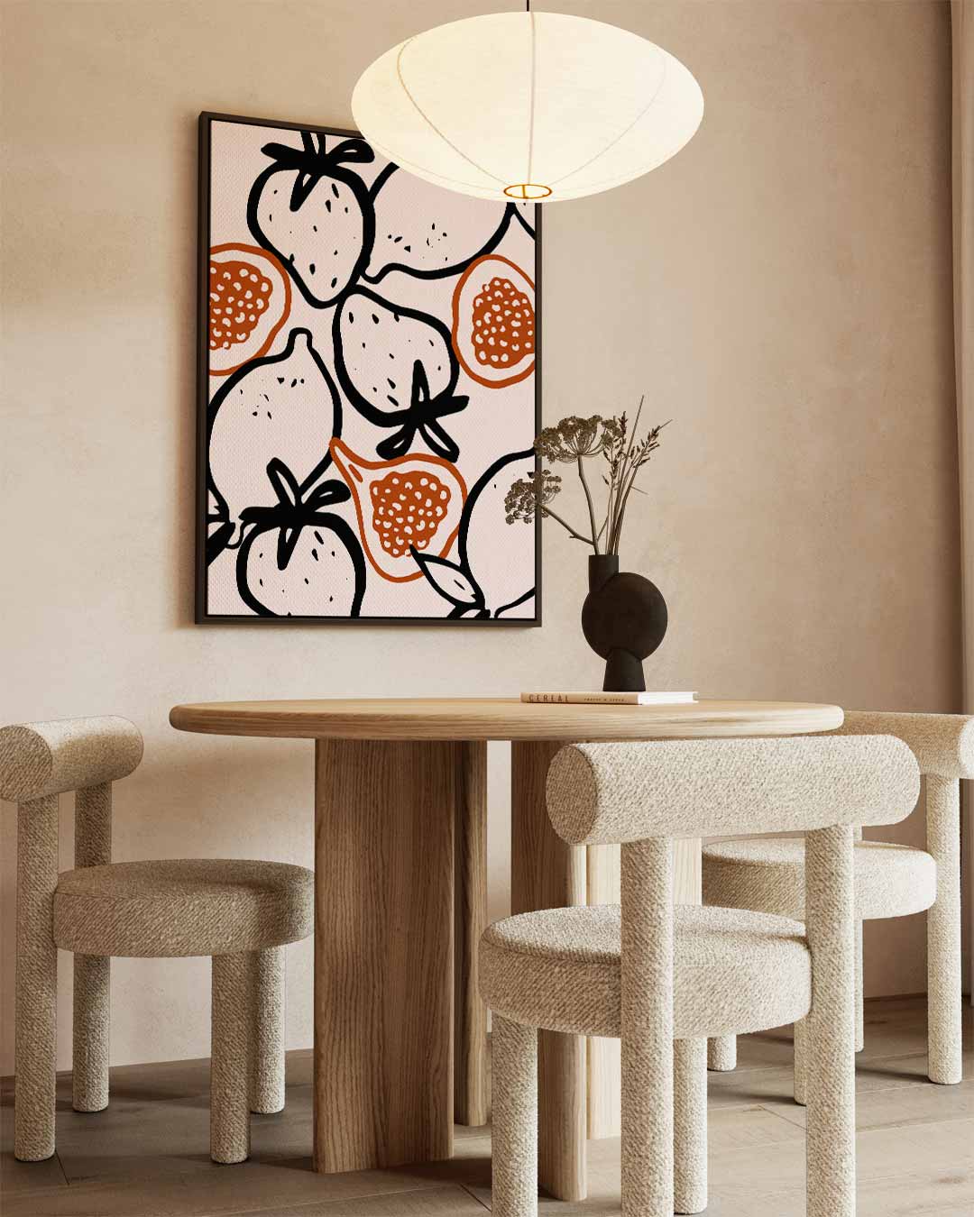 Fruitige Lijnen Kunstwerk-canvas-dibond-plexiglas-wanddecoratie-WallArtistic