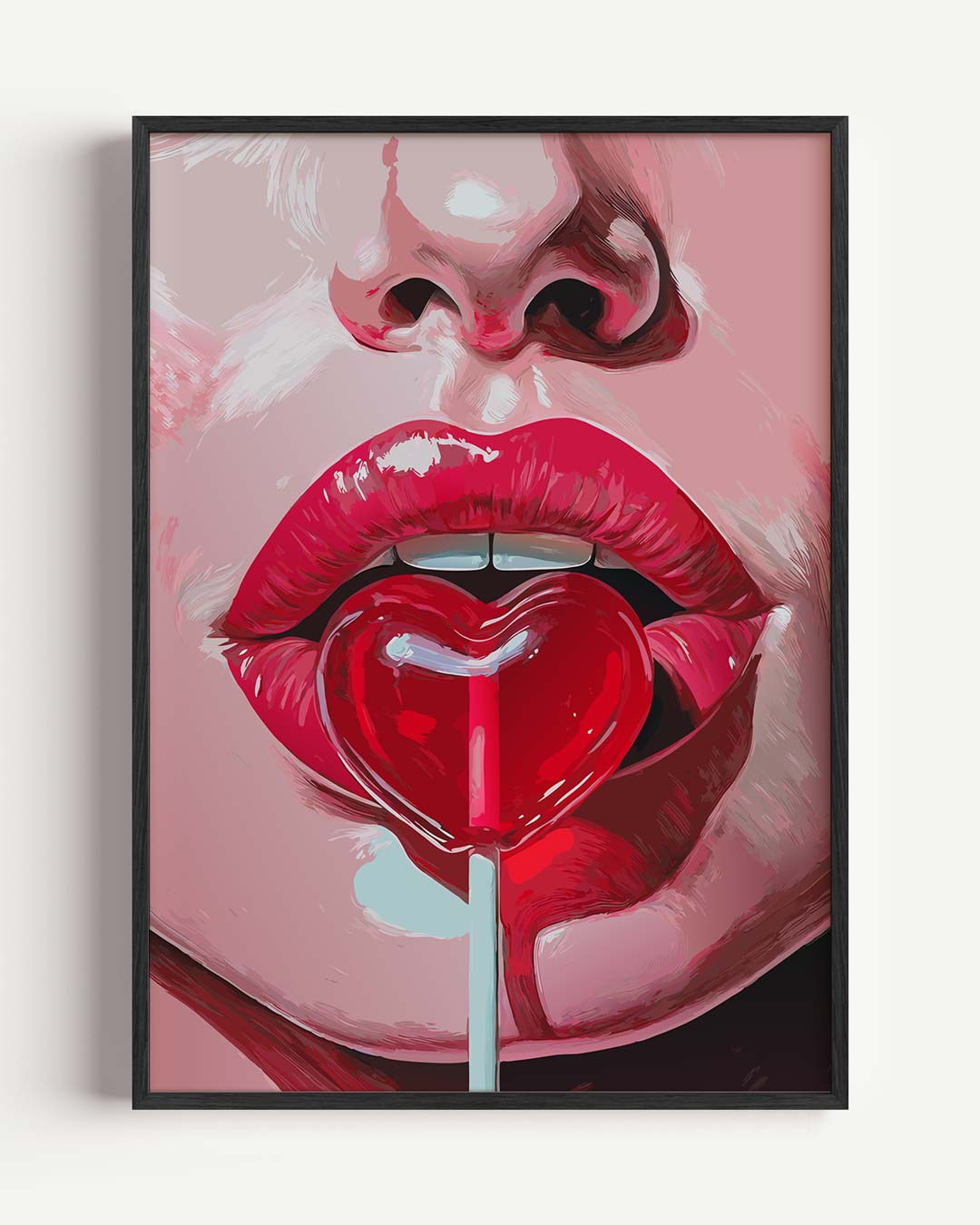 Sensuele Lippen met Hartjeslolly Poster