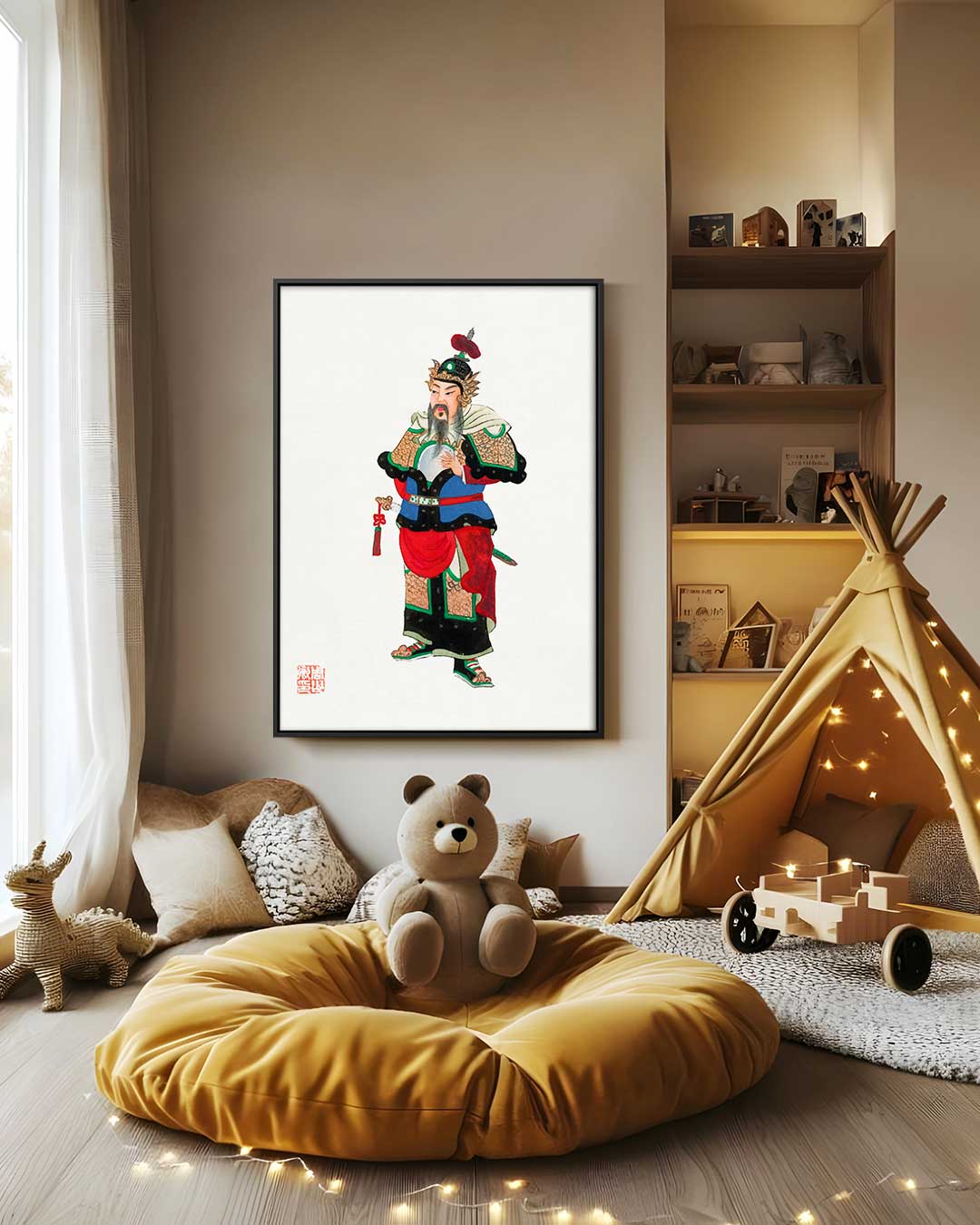 Traditionele Krijger Print Kunstwerk-canvas-dibond-plexiglas-wanddecoratie-WallArtistic