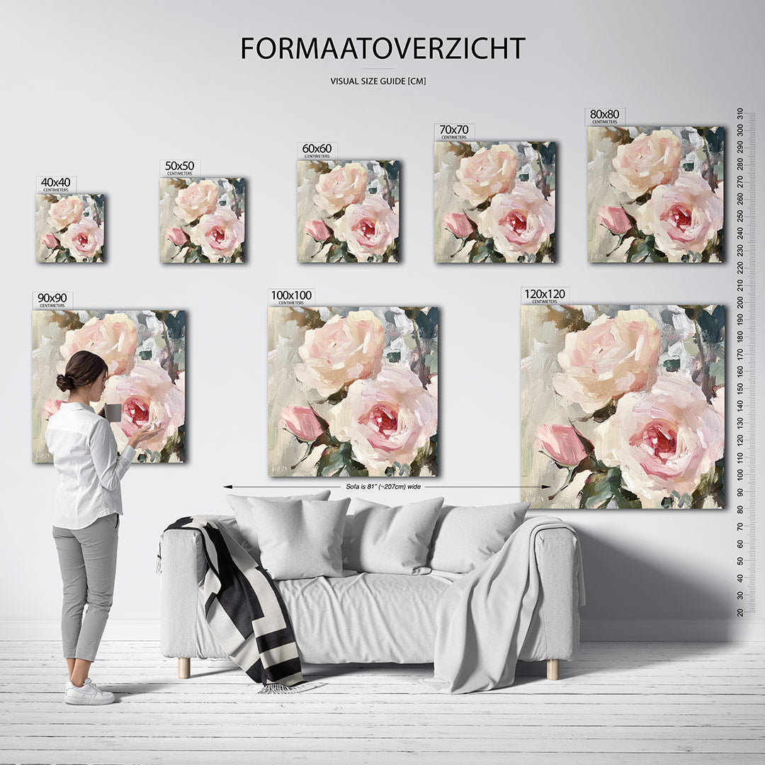 Bloemrijke penseelstreken Kunstwerk