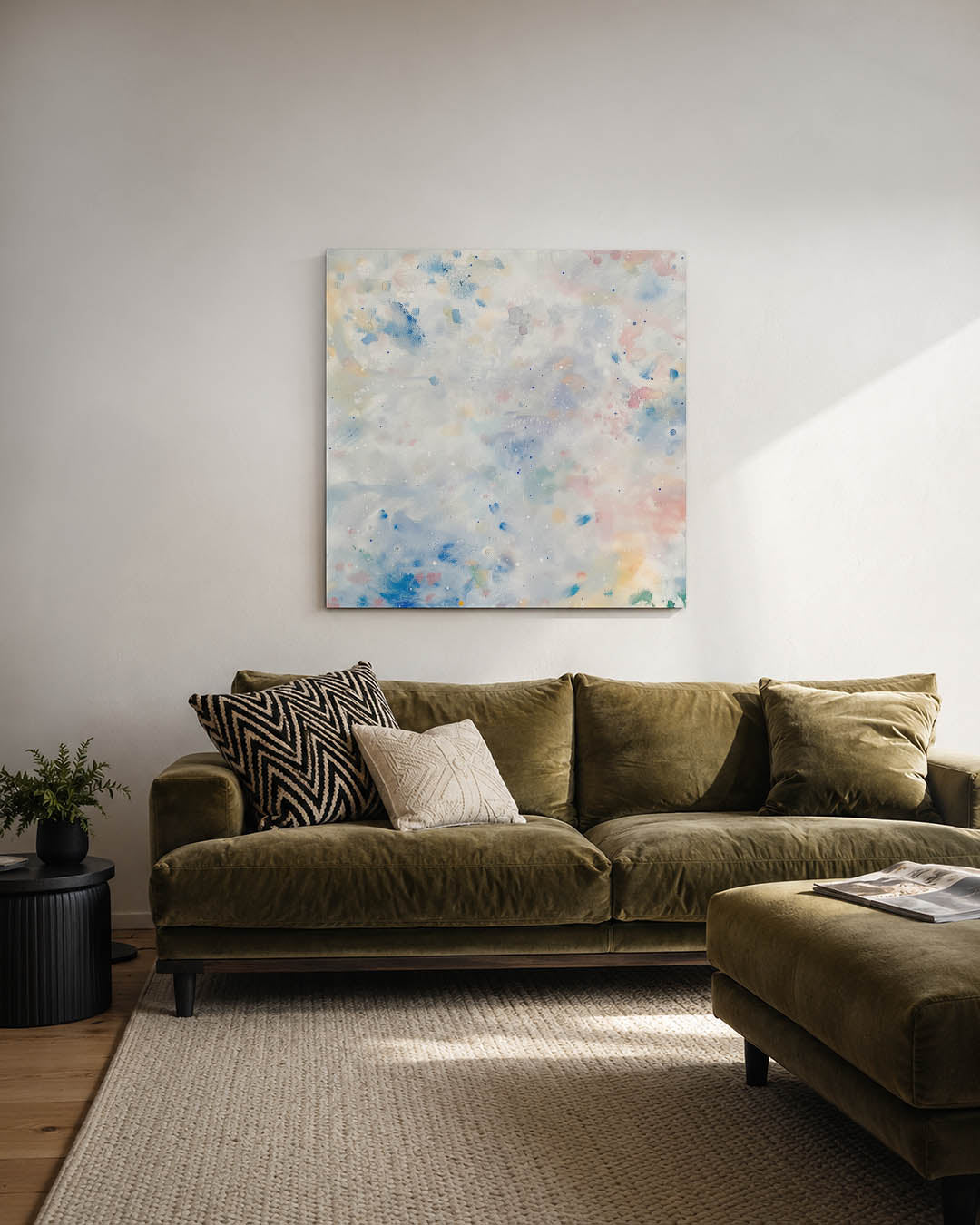 Vlekkenspel in pastel Kunstwerk