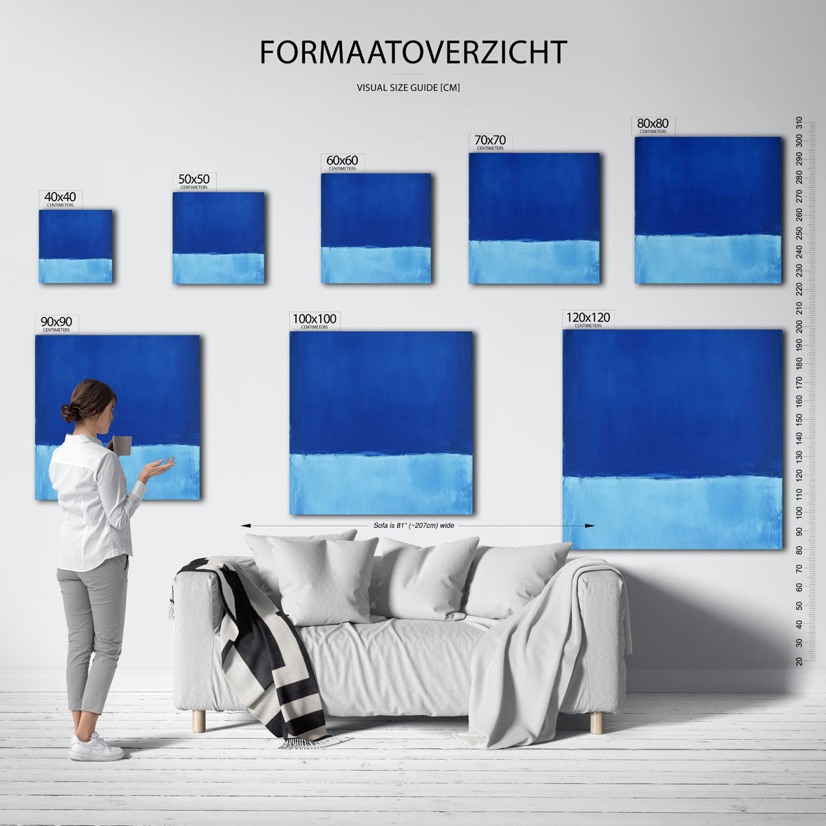 Blauwe abstracte Poster