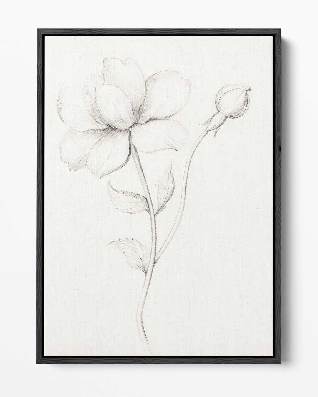 Elegante Bloemen Schets Kunstwerk-canvas-dibond-plexiglas-wanddecoratie-WallArtistic