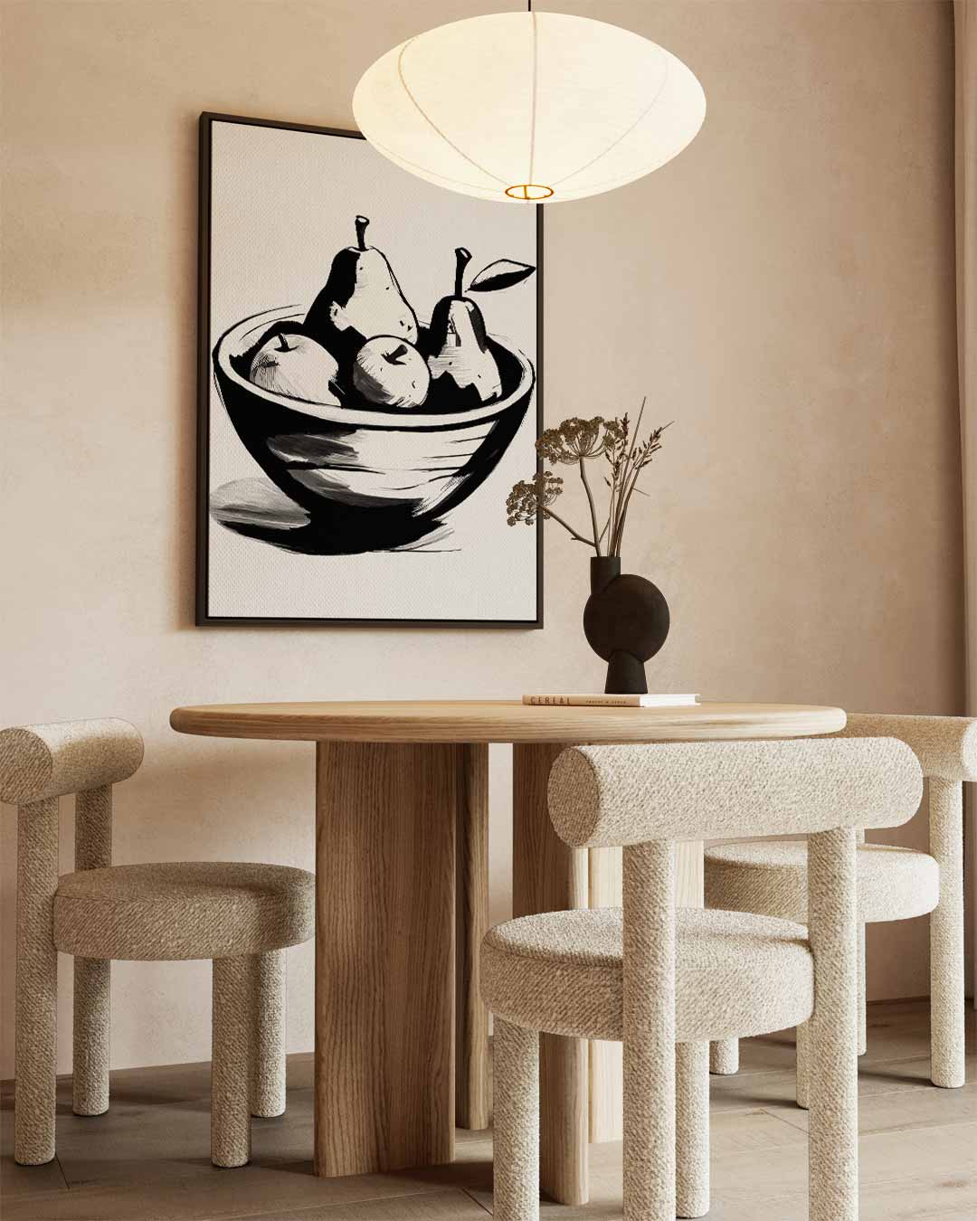 Stijlvolle Fruitkom Schets Kunstwerk-canvas-dibond-plexiglas-wanddecoratie-WallArtistic