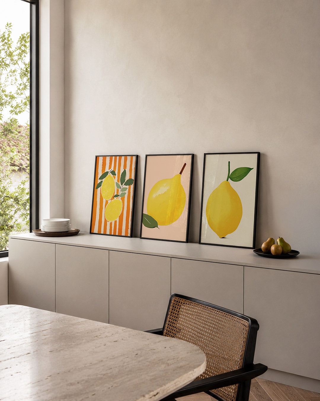 Citrus en strepen Posterset