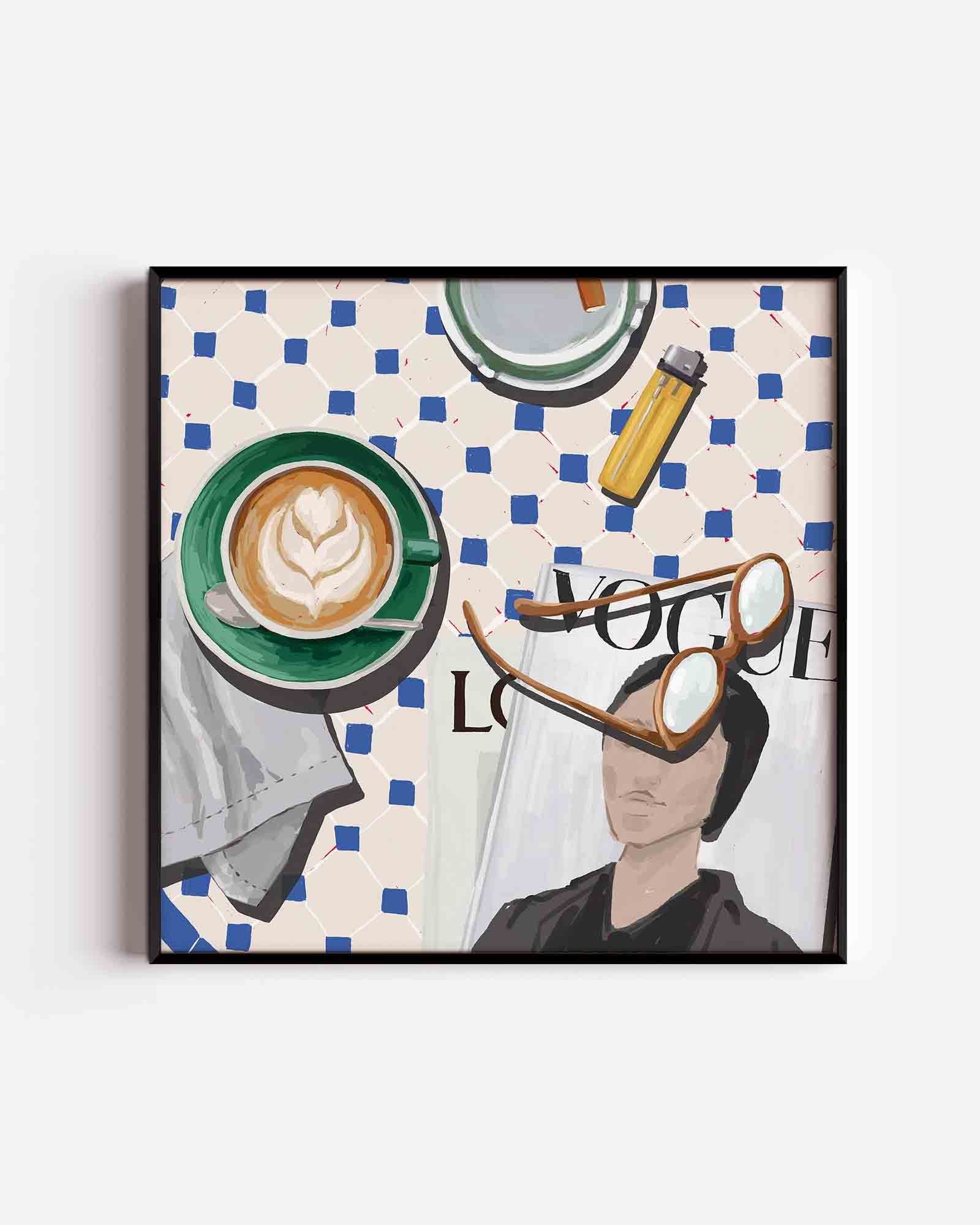 Koffie en tijdschrift Poster