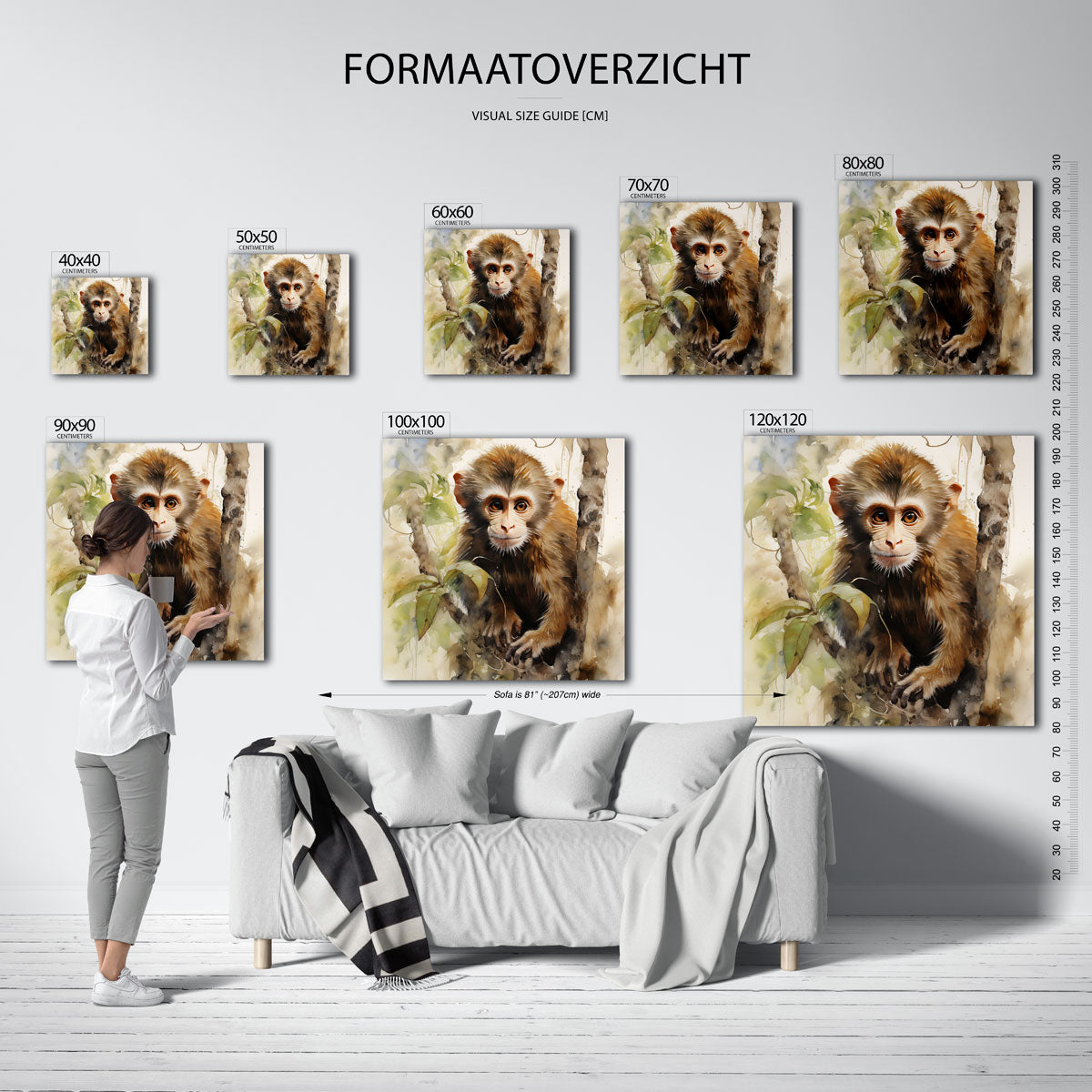 Jonge aap in boom Poster