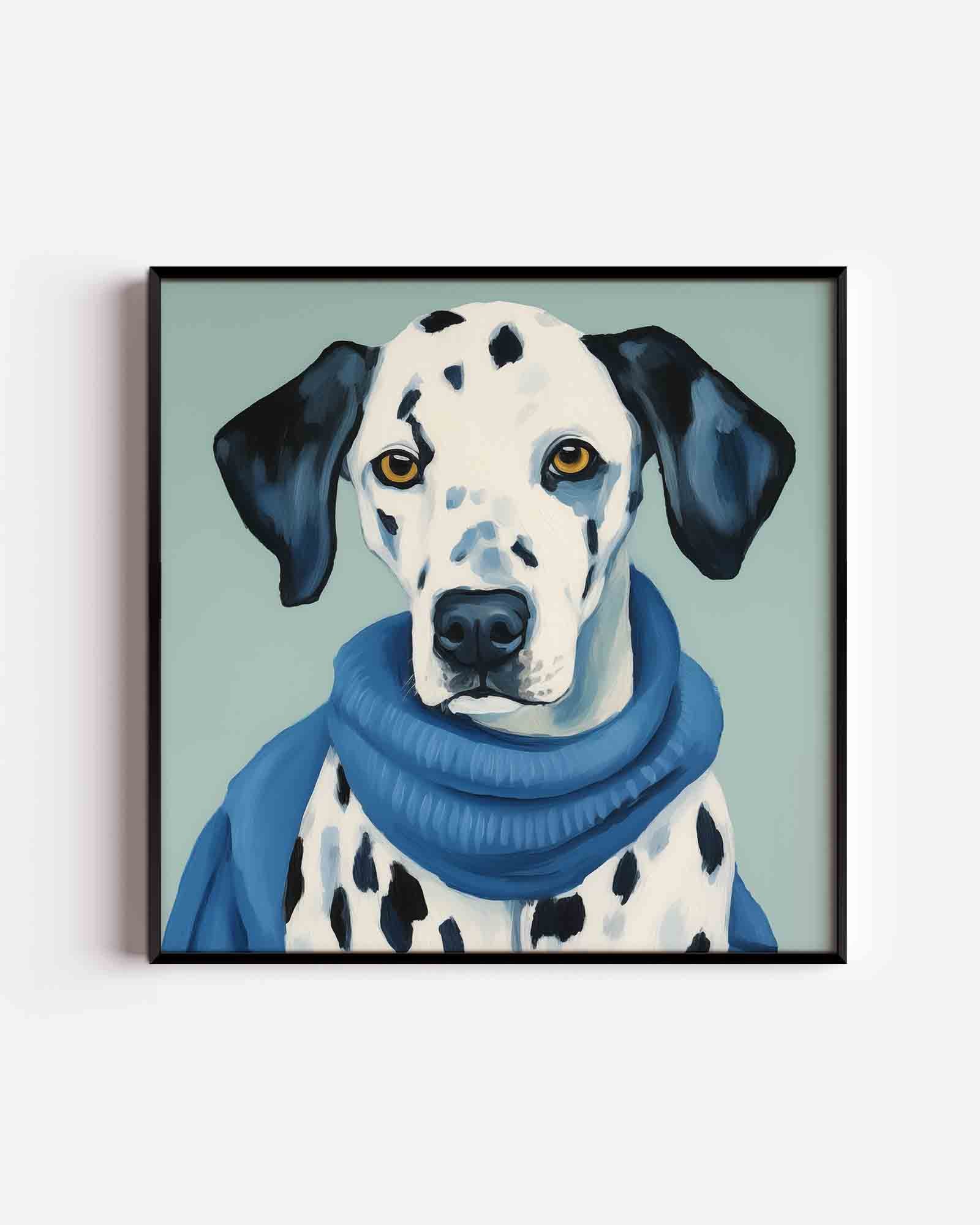 Dalmatier met blauwe trui Poster