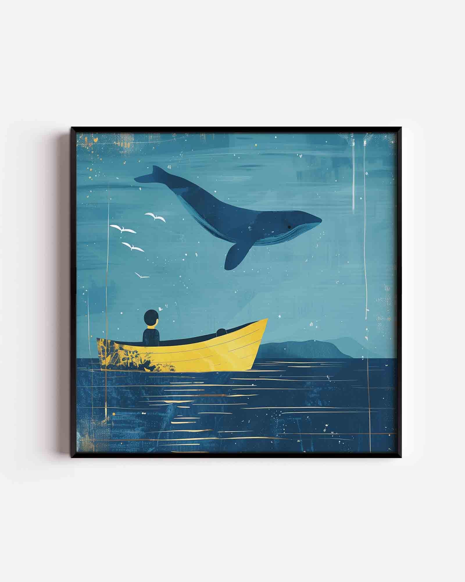 Walvis en boot Poster