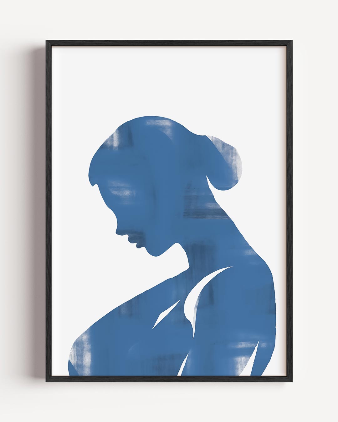 Elegante Vrouw in Blauw Poster-WallArtistic